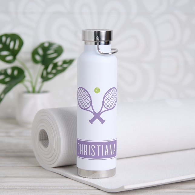 Personalised Tennis Player Custom Name Tennis Water Bottle (Yoga)