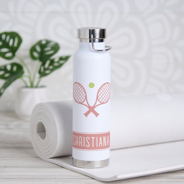 Personalised Tennis Player Custom Name Tennis Water Bottle (Yoga)
