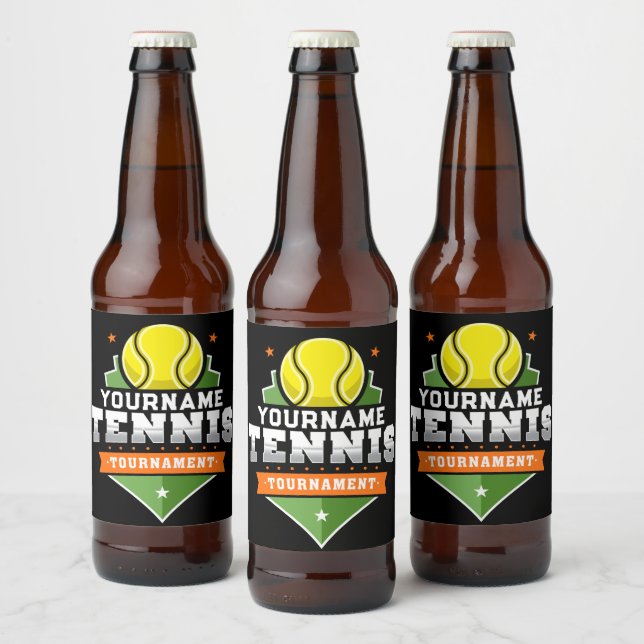 Personalised Tennis Player NAME Varsity Tournament Beer Bottle Label (Bottles)