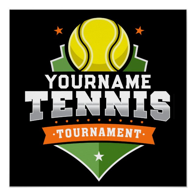 Personalised Tennis Player NAME Varsity Tournament Poster (Front)