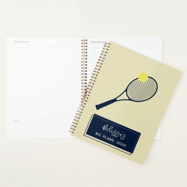 Personalised Tennis Player Racket Motif 2025 Planner (Display)
