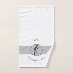 Personalised Tennis Player Tennis Girl Custom Gift Hand Towel