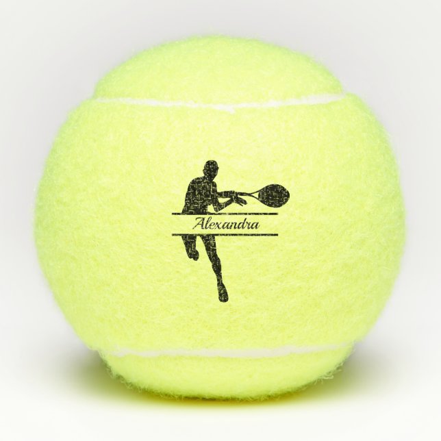 Personalised Tennis Player Themed Custom Name Balls (Front)