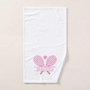 Personalised Tennis Rackets Motif Club Team Swag Hand Towel