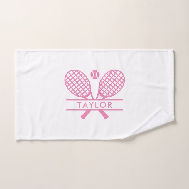 Personalised Tennis Rackets Motif Sport Any Colour Hand Towel (Hand Towel)