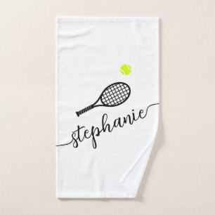 Personalised Tennis Script Name Hand Towel