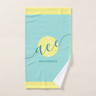 Personalised Tennis Sport Teal Hand Towel