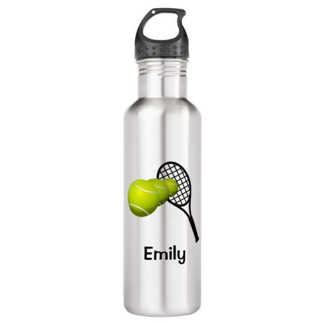 Personalised Tennis Stainless 710 Ml Water Bottle (Front)