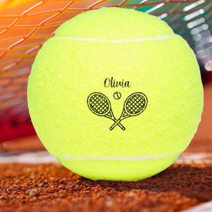 Personalised Tennis Theme Name  Balls