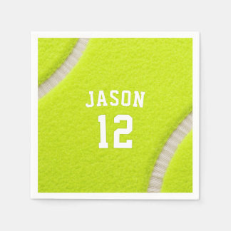 Personalised Tennis with Name & Age Napkin