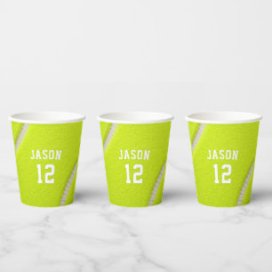 Personalised Tennis with Name & Age Paper Cups