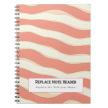 Personalised Terra Cotta and Cream Wave Patterned