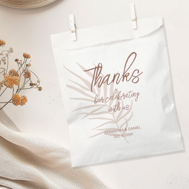 Personalised Terracotta Boho Wedding Favour Bags (Personalized Boho Wedding Favor Bag)