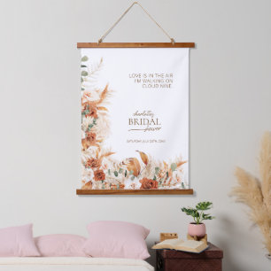 Personalised Terracotta Floral Bridal Shower Hanging Tapestry