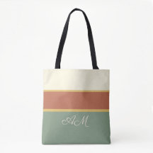 Personalised Terracotta Sage Monogram Tote Bag