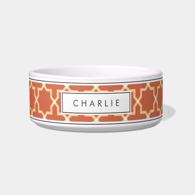 Personalised Terracotta & White Star Pattern Bowl (Front)