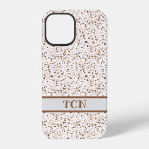 Personalised Terrazzo Brown and Beige and White iPhone 12 Case