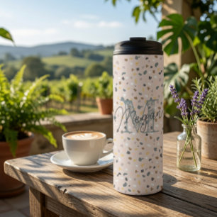 Personalised Terrazzo Monogram Thermal Tumbler