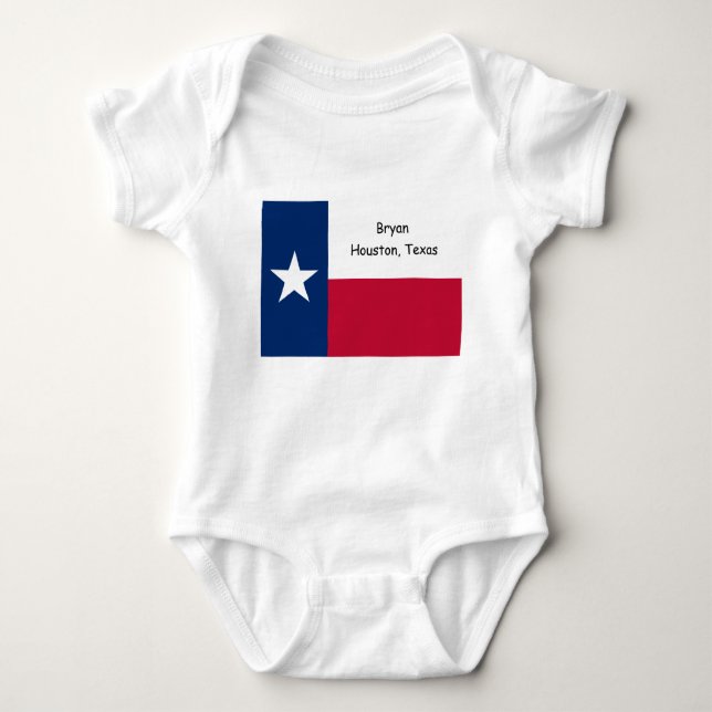 Personalised Texas baby bodysuit (Front)
