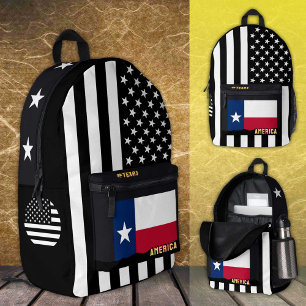 Personalised Texas Flag bag, American Flag / Texas Printed Backpack