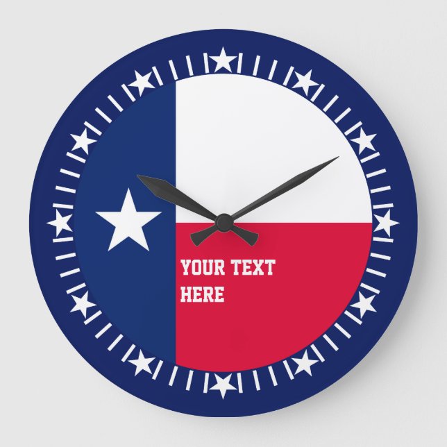 Personalised Texas State Flag Design on a Large Clock (Front)