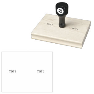 Personalised Text 1 Text 2 Horizontal Jet Black Rubber Stamp