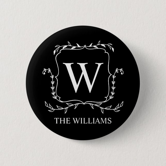 Personalised Text and Monogram Logo 6 Cm Round Badge (Front)