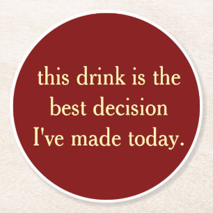 Personalised Text And Name Funny Cool Party Round Paper Coaster