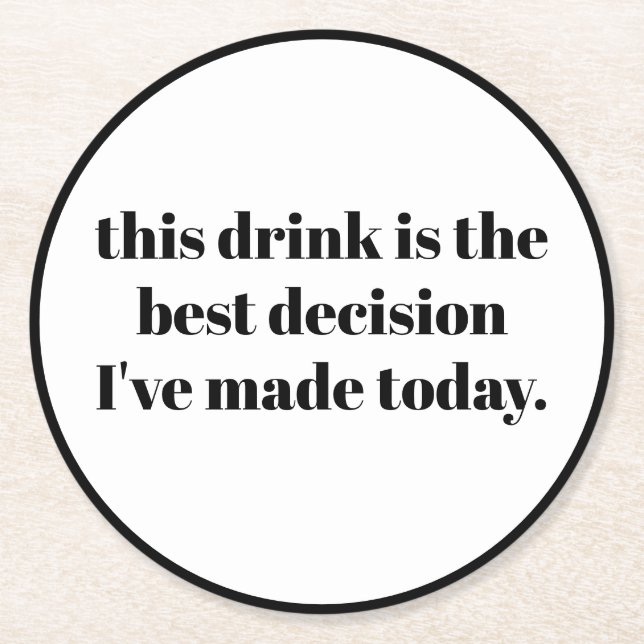 Personalised Text And Name Funny Cool Party  Round Paper Coaster (Front)