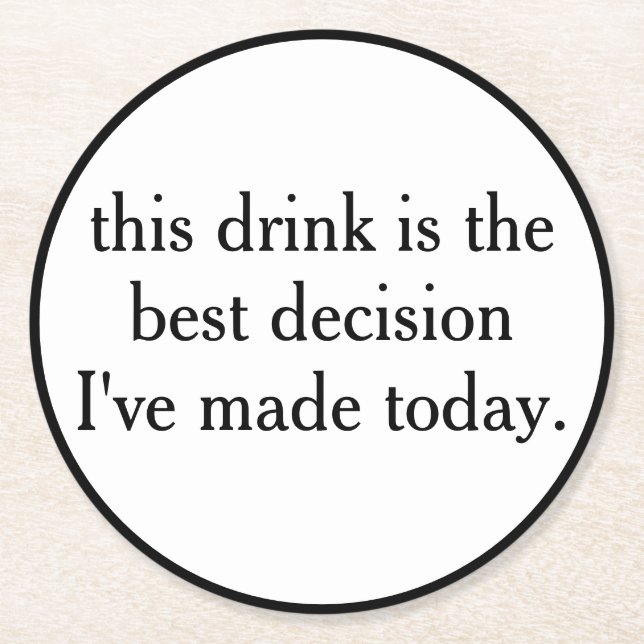 Personalised Text And Name Funny Cool Party  Round Paper Coaster (Front)