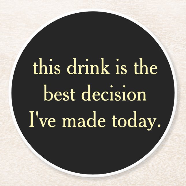 Personalised Text And Name Funny Cool Party  Round Paper Coaster (Front)