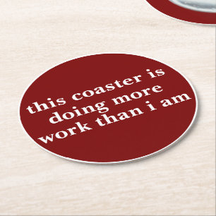 Personalised Text And Name Funny Cool Party Round Paper Coaster