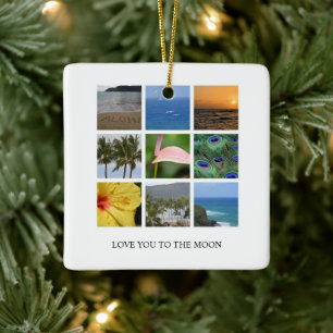 Personalised Text and Photo Collage Hawaii Ceramic Ornament