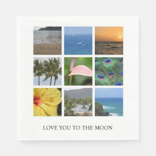 Personalised Text and Photo Collage Hawaii Wedding Napkin