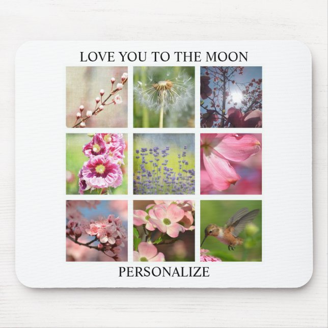 Personalised Text and Photo Collage Mouse Pad (Front)