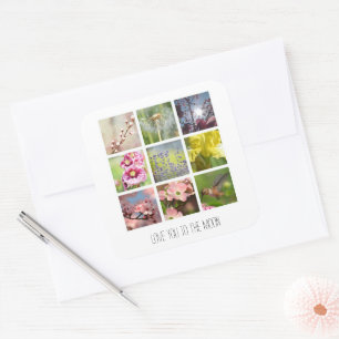 Personalised Text and Photo Collage Square Sticker