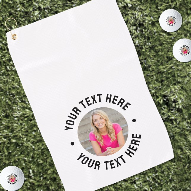 Personalised Text And Photo Golf Towel (Create your Own Photo Golf Towel )