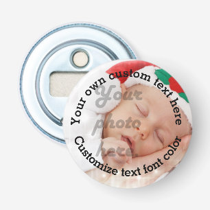Personalised text and photo template bottle opener