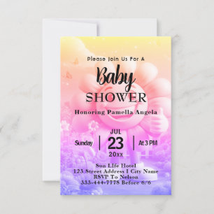 Personalised Text Baby Shower  Invitation