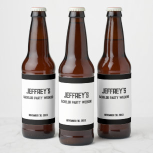 Personalised Text Bachelor Party Weekend Beer Bottle Label