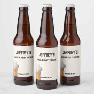 Personalised Text Bachelor Party Weekend Beer Bottle Label