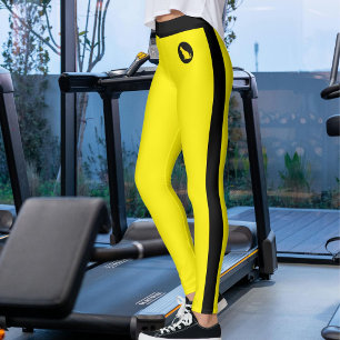 Personalised Text Cat Lover Pet Mum Yellow Black  Leggings