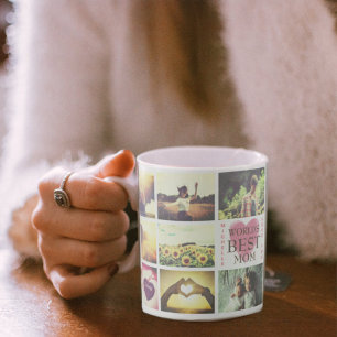 Personalised text custom photo collage coffee mug
