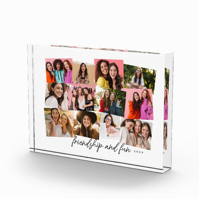 Personalised text fun memory collage photo block (Right)