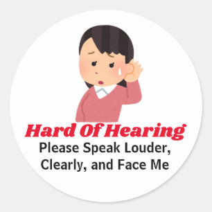 Personalised Text - girl with hard of hearing Classic Round Sticker