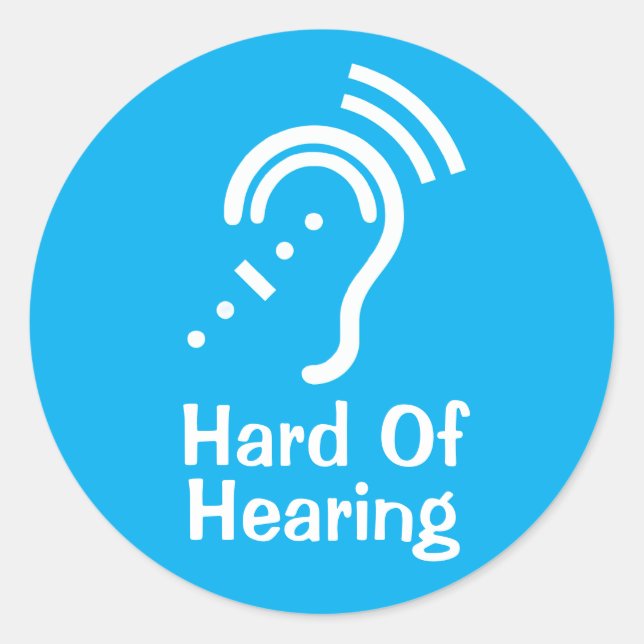 Personalised Text Hard Of Hearing Sticker (Front)
