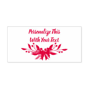 Personalised Text Holly and Berry Christmas Self-inking Stamp