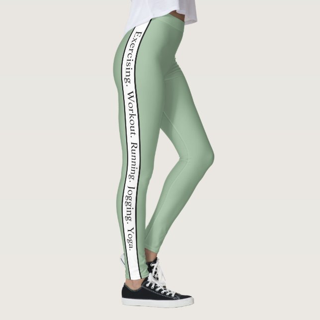 Personalised text l Modern sage green l Workout Leggings (Right)