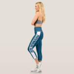 Personalised Text Striped Capri Leggings<br><div class="desc">Add your own text to these easy to personalise capri leggings from Ricaso</div>