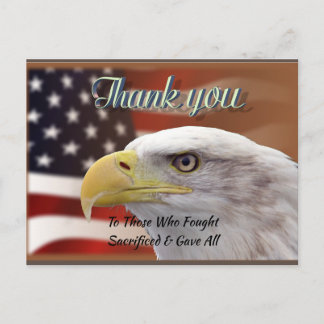 Personalised Text Thank You Patriotic Template Postcard